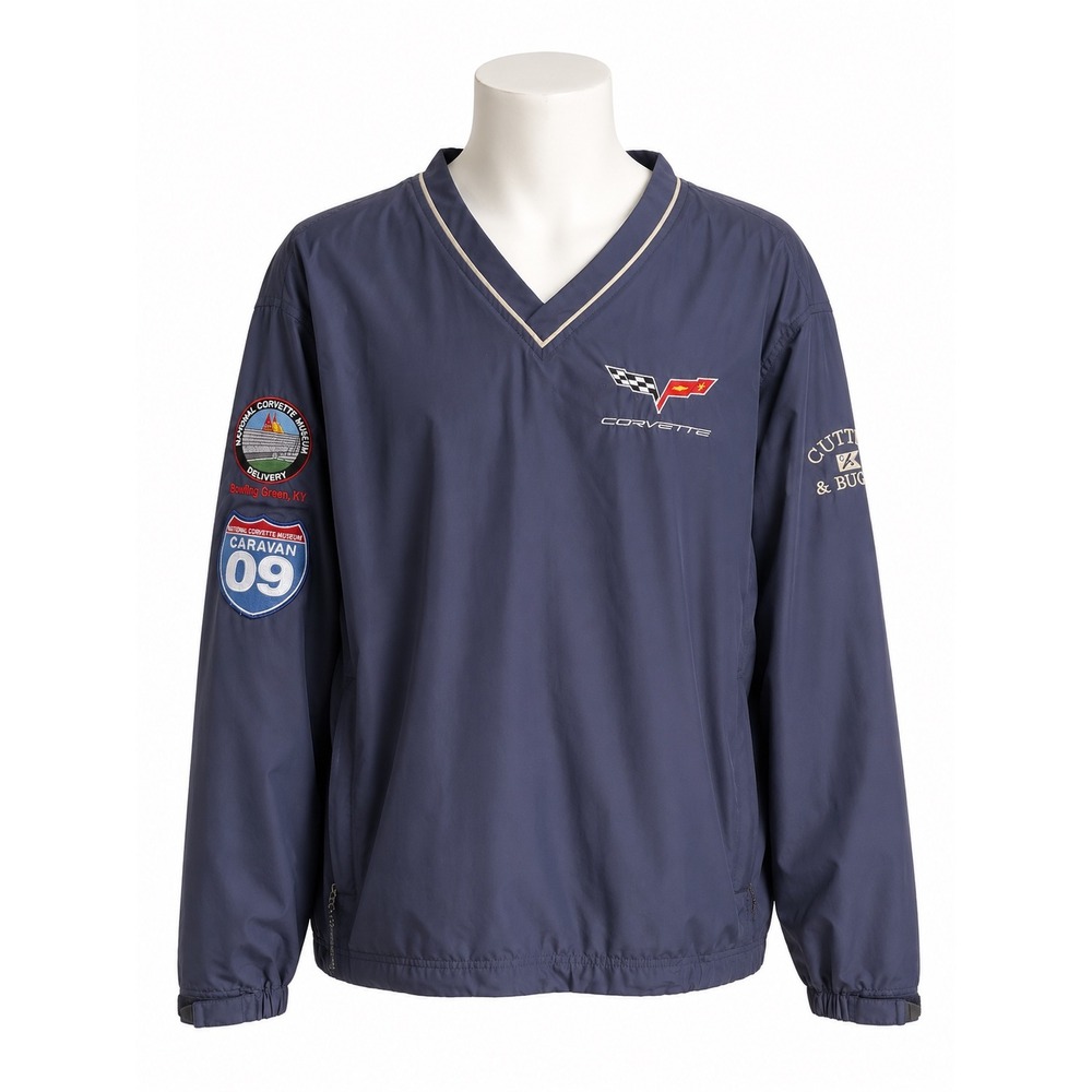 Cutter & Buck Corvette Windbreaker Pullover Navy Blue National Museum Caravan 09